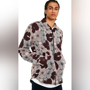 Soulland ‘MAPP’ Light Zip Floral Jacquard Jacket, Size Large NWT